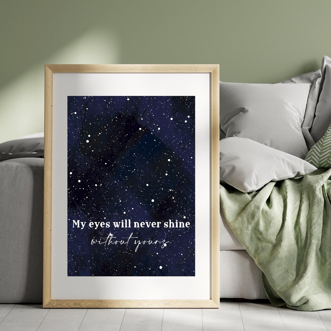 Starry Night Love Quote, Romantic Celestial Art Print