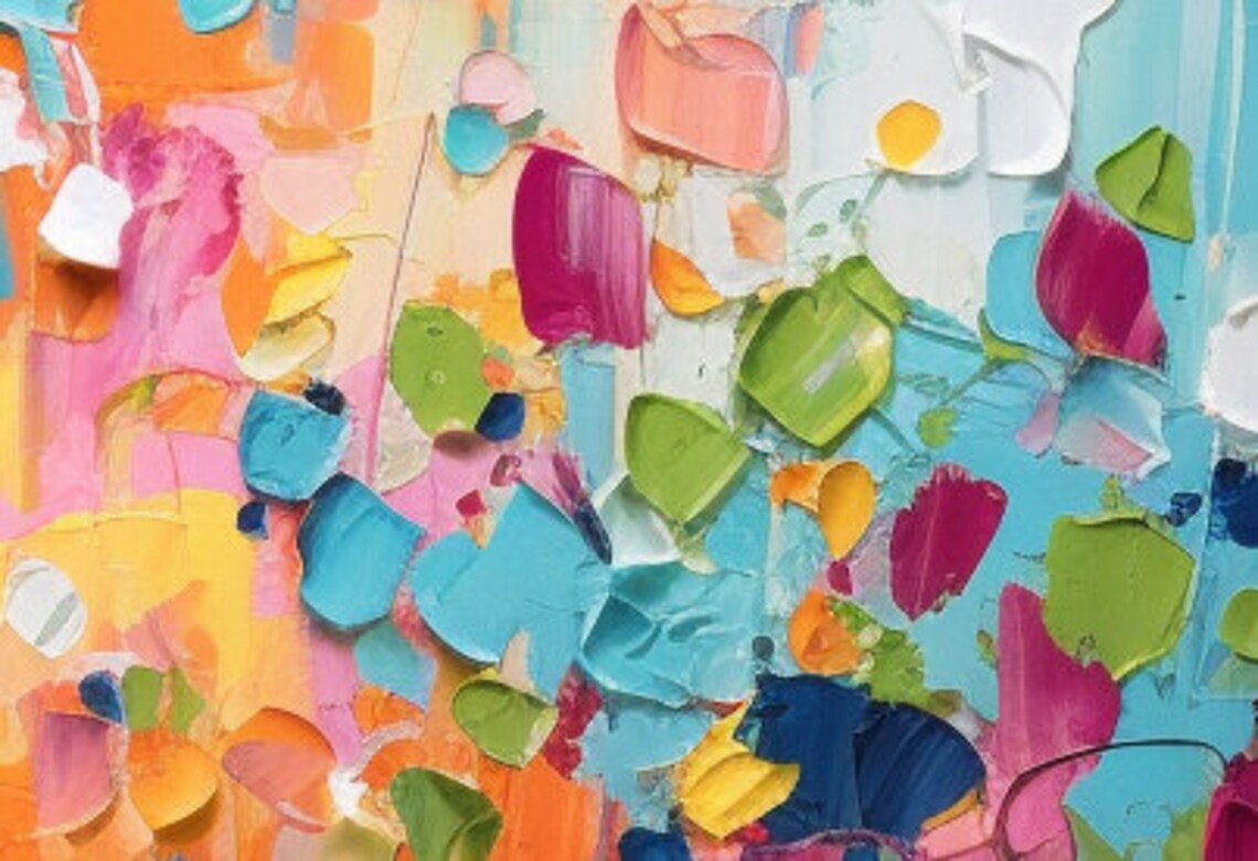 Colorful Pink Blue Orange Confetti Burst Abstract Art Poster - Image 4