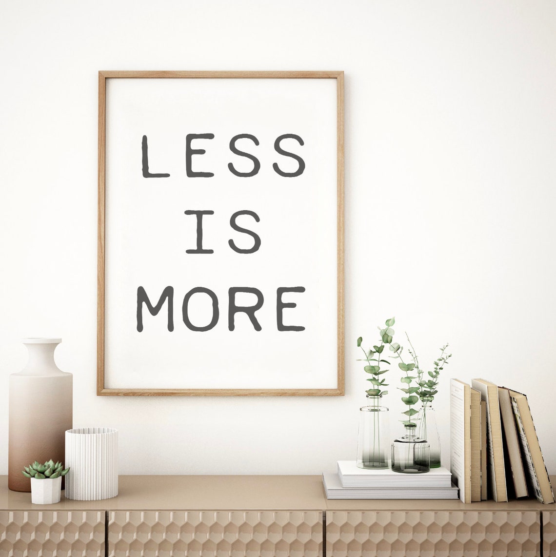 Less Is More Quote Poster Hand Lettered Minimalist Typography - Image 2
