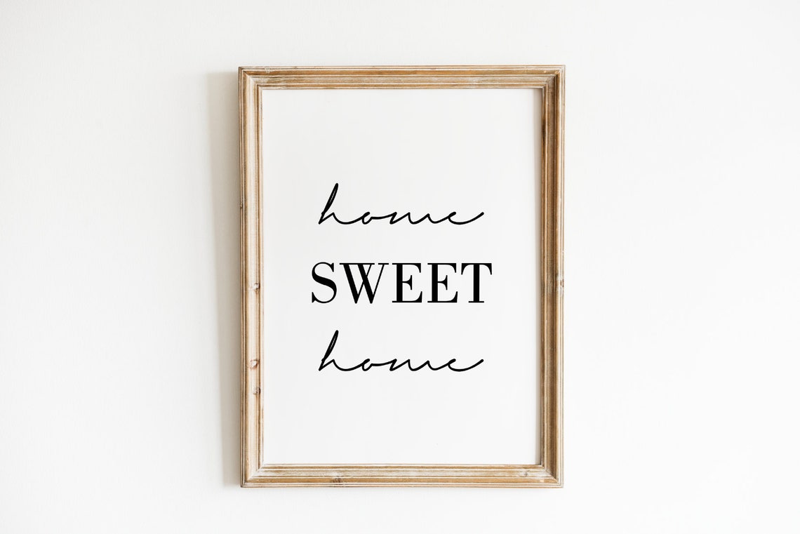 Home Sweet Home Script Serif Typography Farmhouse Quote Poster