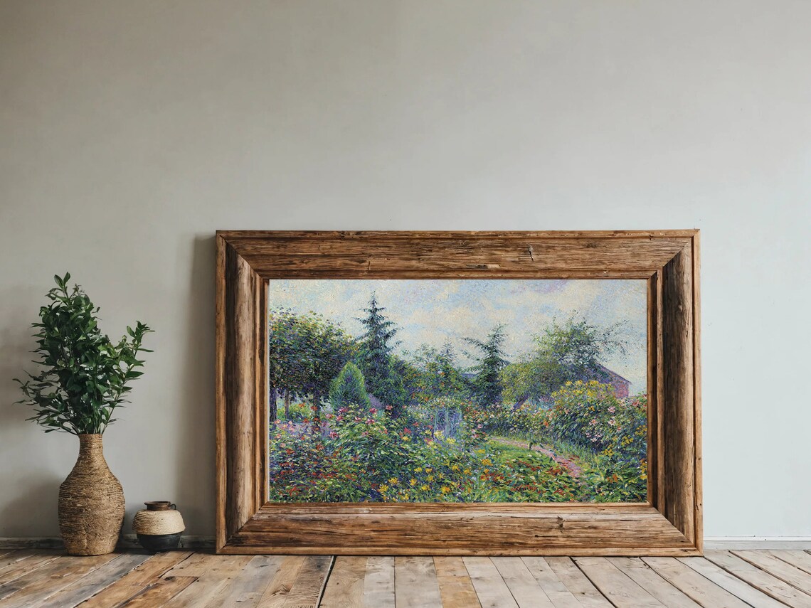 Camille Pissarro Garden and Chicken Coop Flower Garden Poster