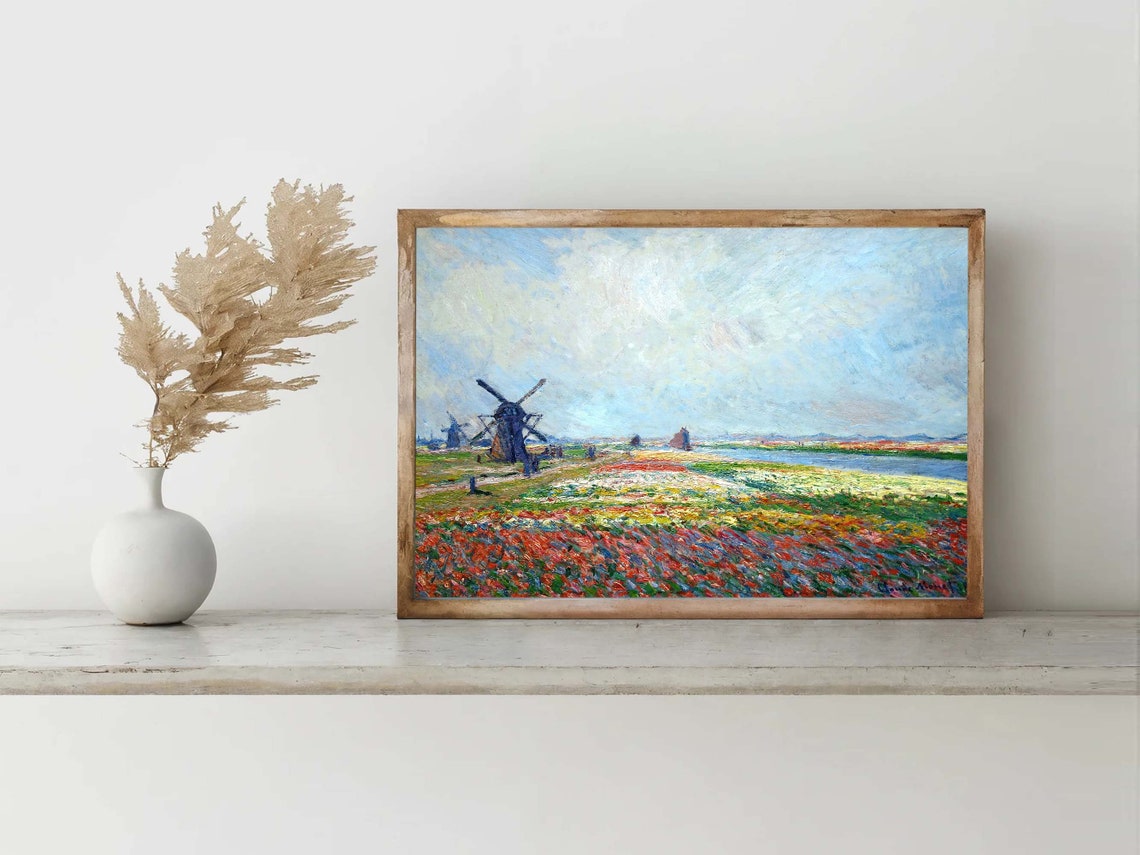 Claude Monet Colorful Dutch Tulip Fields near The Hague Poster - Image 8