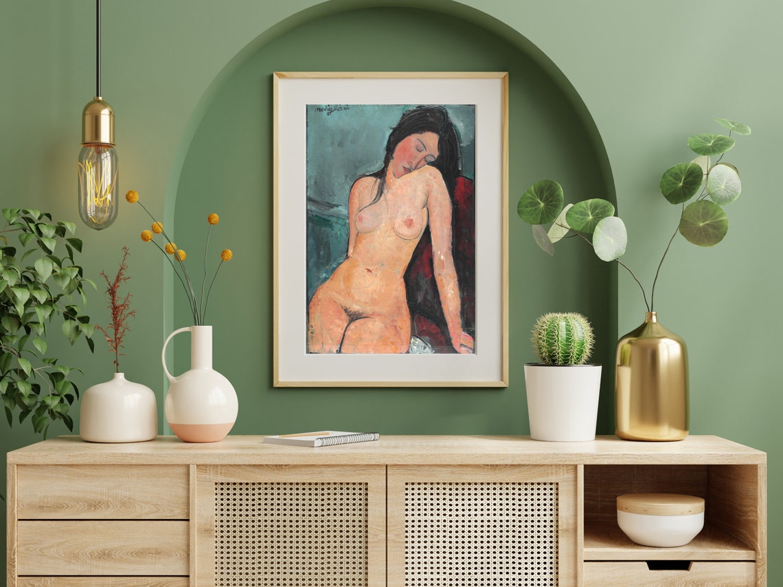Amedeo Modigliani Female Nude Vintage Woman Nude Portrait Modernist Woman Nude Print Bedroom Wall Art - Image 8