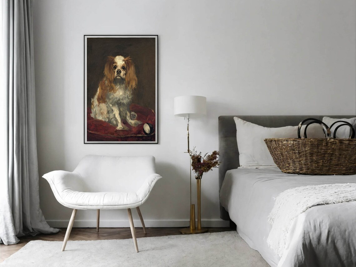 Edouard Manet King Charles Spaniel Dog Portrait Painting Poster - Image 7