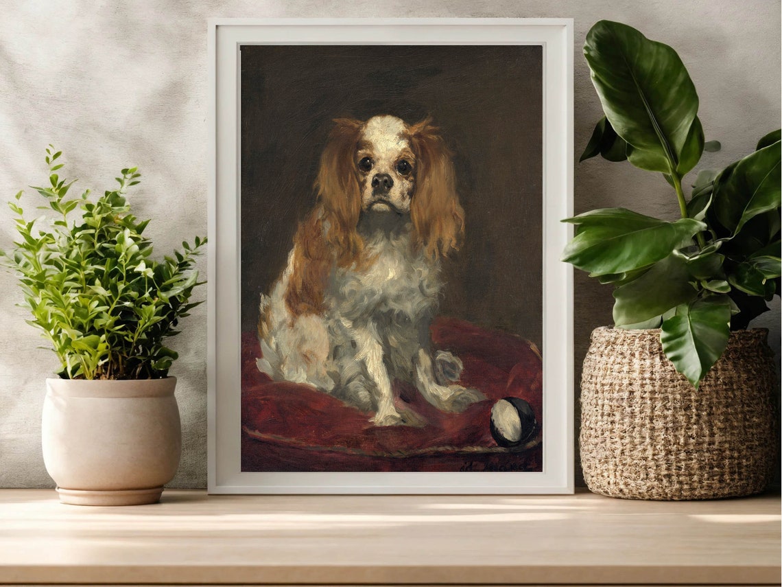 Edouard Manet King Charles Spaniel Dog Portrait Painting Poster - Image 8