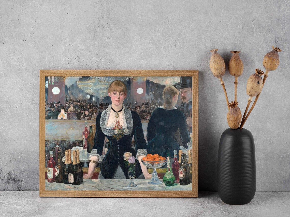Edouard Manet Bar at Folies Bergere Paris Nightlife Painting Poster - Image 4