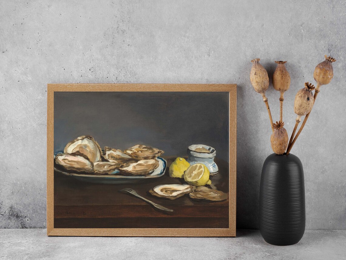 Still Life Of Oysters, Vintage Manet Art Print - Image 2