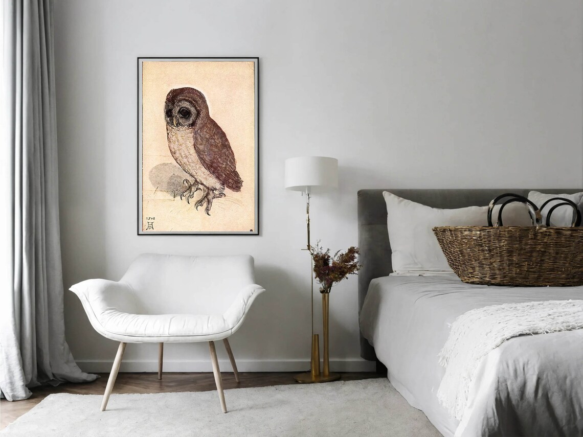 Albrecht Durer Little Owl 1508 Drawing Renaissance Vintage Print - Image 8