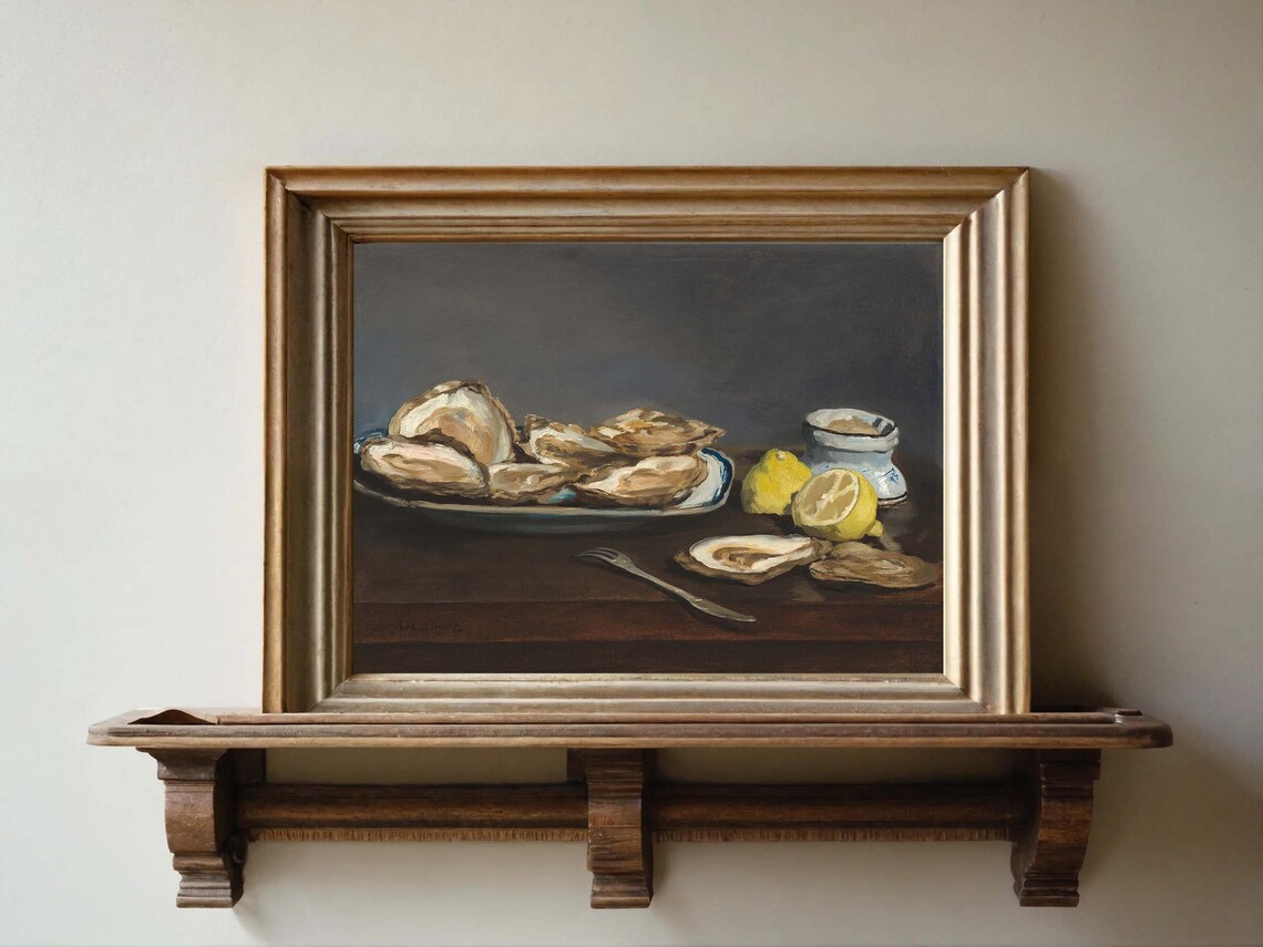 Still Life Of Oysters, Vintage Manet Art Print