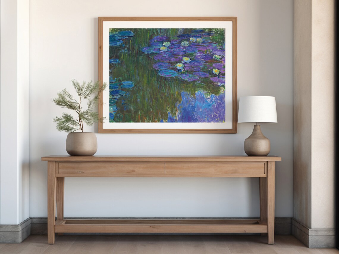 Claude Monet Water Lilies Blue Purple Pond Impressionist Painting Poster - Image 6
