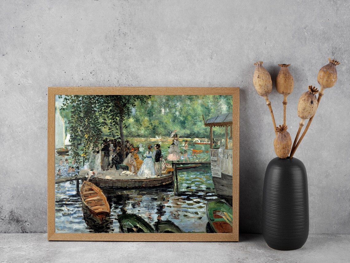 Renoir La Grenouillere Boats Bathing Riverside Impressionist Poster - Image 8