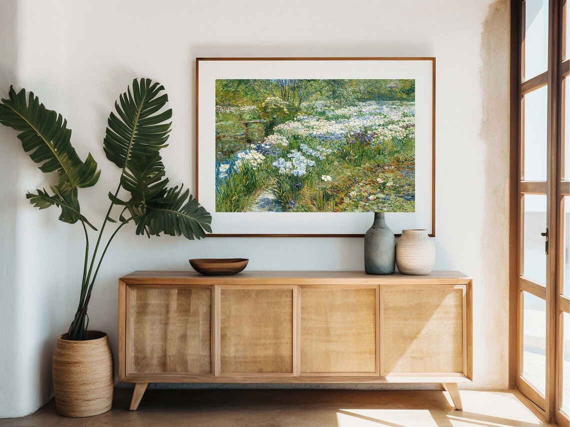 Childe Hassam The Water Garden Impressionist Iris Flowers Painting Poster - Image 6