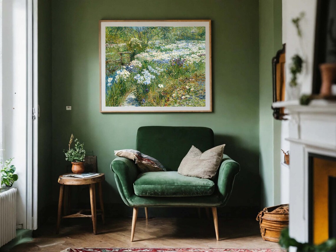 Childe Hassam The Water Garden Impressionist Iris Flowers Painting Poster - Image 8