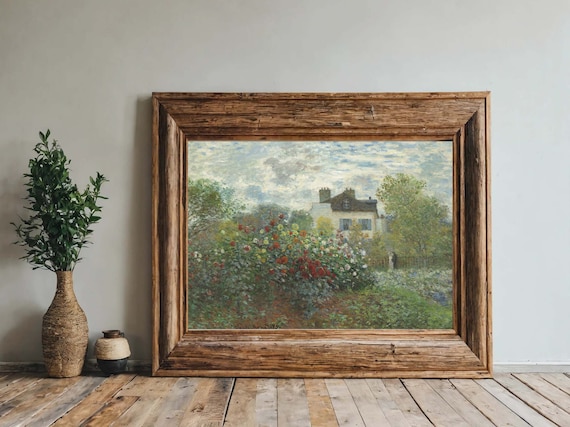 Claude Monet The Garden at Argenteuil Flower Garden Vintage Print
