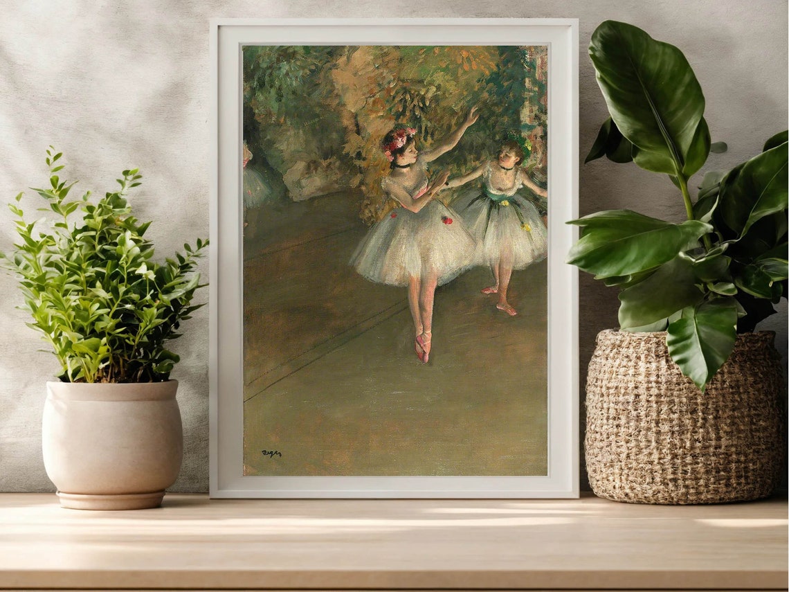 Edgar Degas Two Dancers on Stage Elegant Performance Classic Print - Image 3