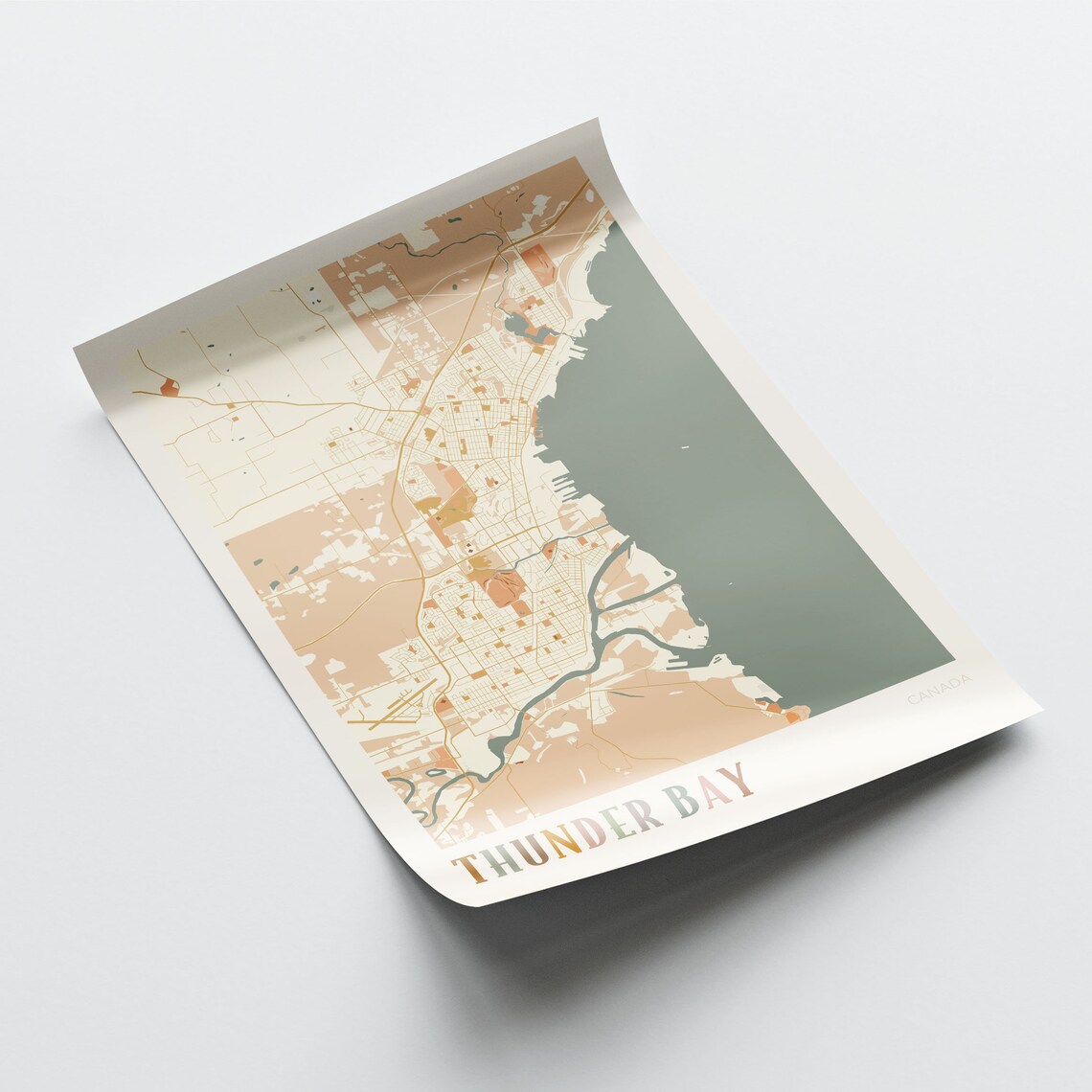 Thunder Bay Map Poster, Boho Ontario Travel Art - Image 2