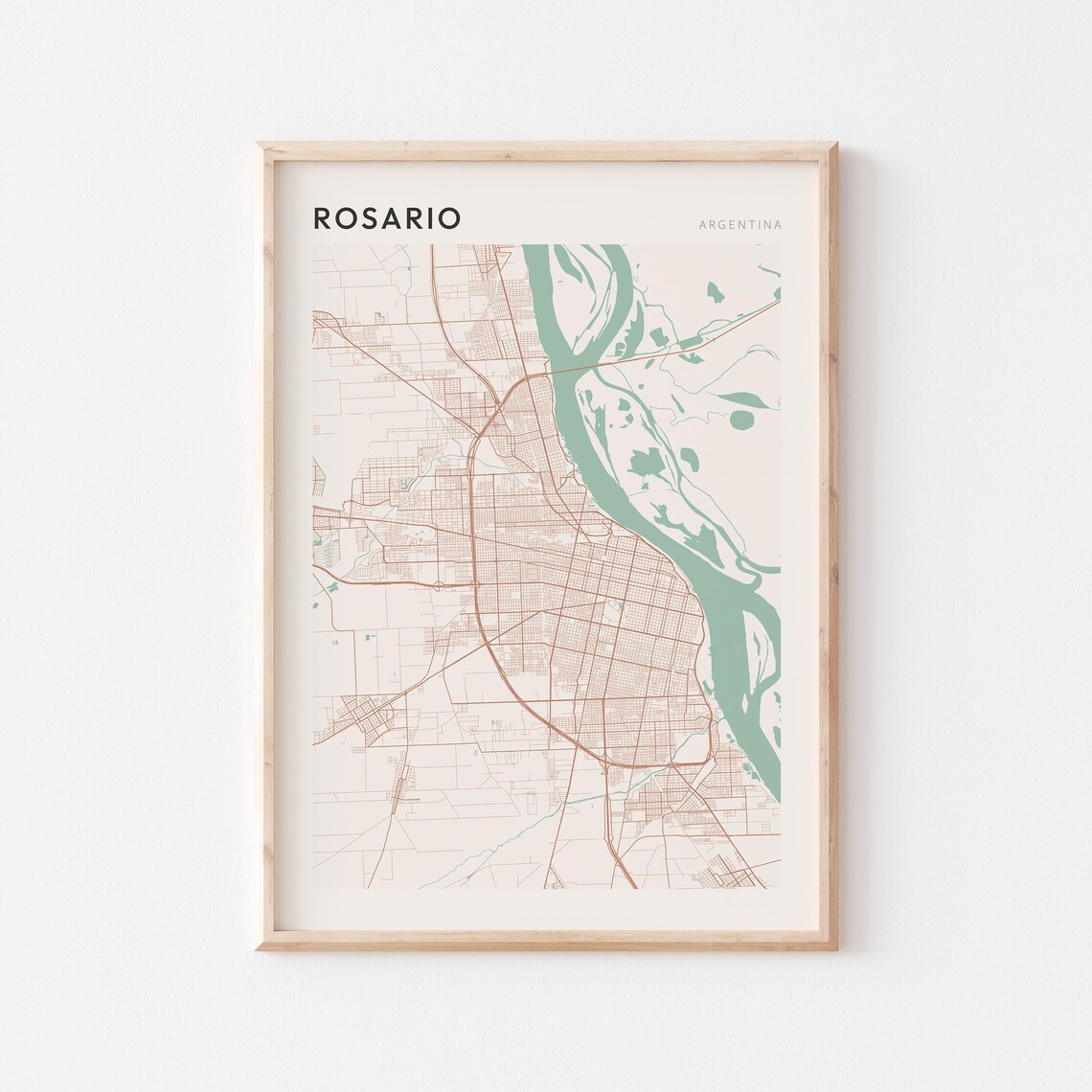Rosario Map Poster Print, Argentina Travel Gift