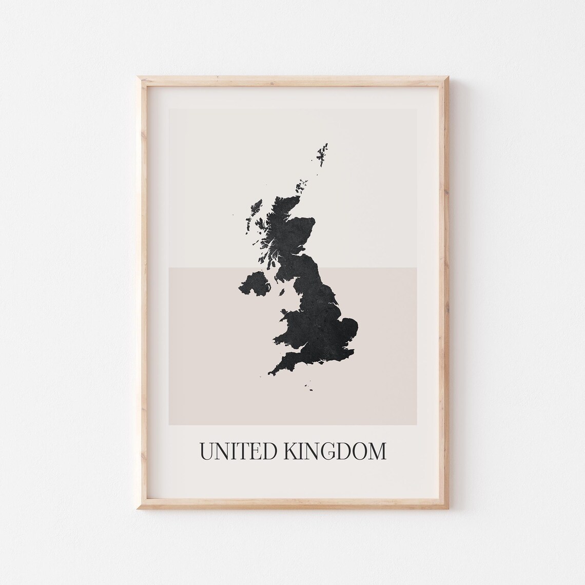 United Kingdom Map Poster Print Minimalist Boho Wall Art Decor For Home Or Gift