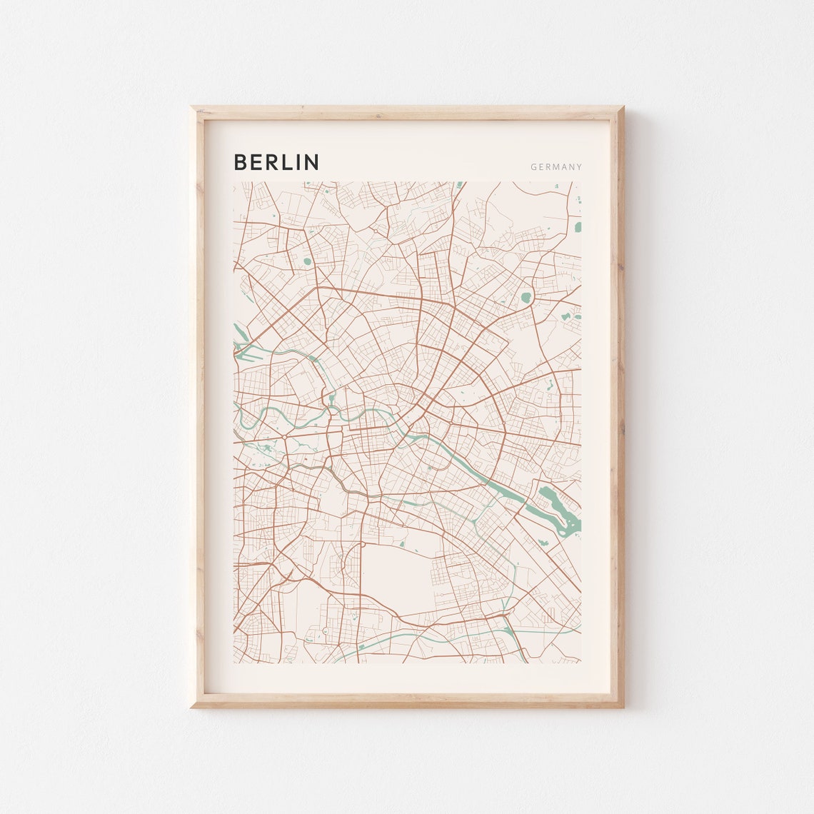 Berlin Germany Minimalist City Street Map Art Poster Home Decor