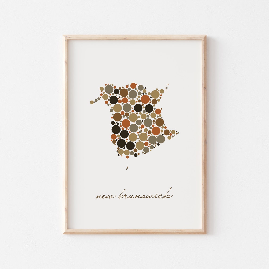 New Brunswick Canada Colorful Dot Art Province Map Art Poster - Image 2