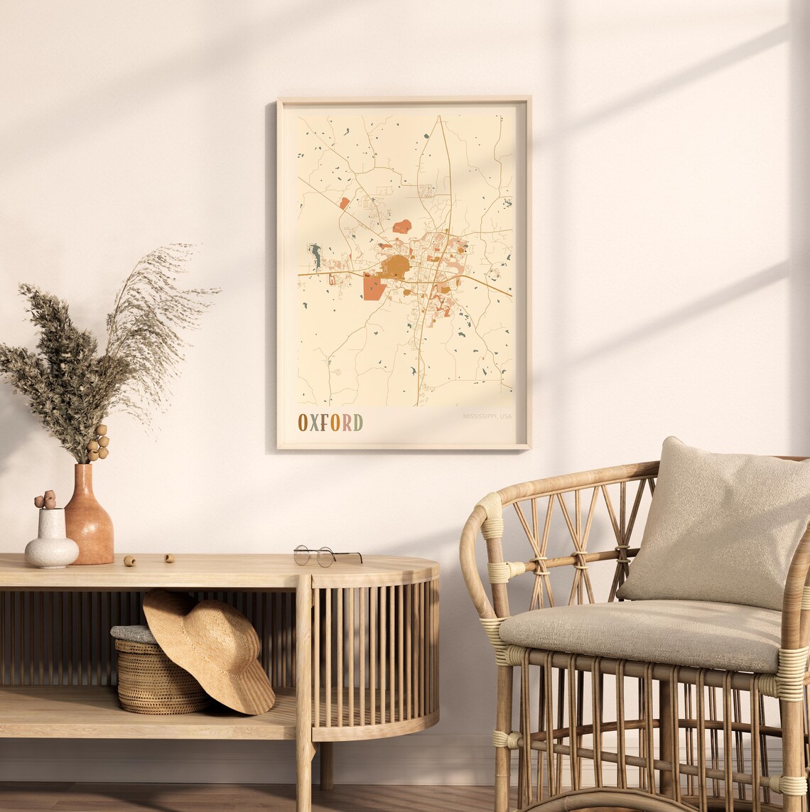 Oxford Mississippi Street Map Poster with Colorful Multicolor Typography - Image 2