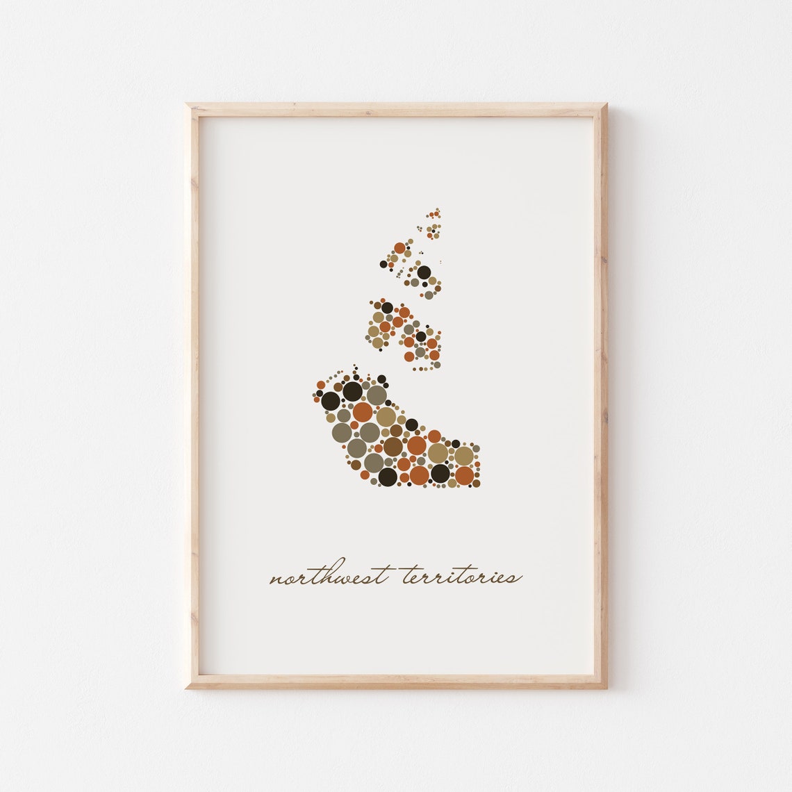 Northwest Territories Canada Dot Art Map Script Art Decor Poster - Image 2