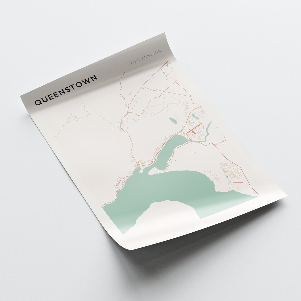 Queenstown Map Poster Queenstown Wall Art Queenstown Map Queenstown Poster Queenstown Map Print Queenstown Print Queenstown New Zealand - Image 2