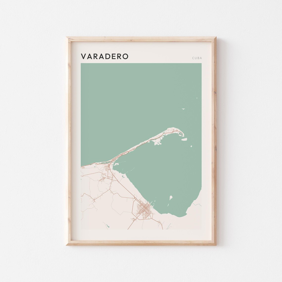 Varadero Map Poster Print Wall Art Travel Gift Farmhouse Decor