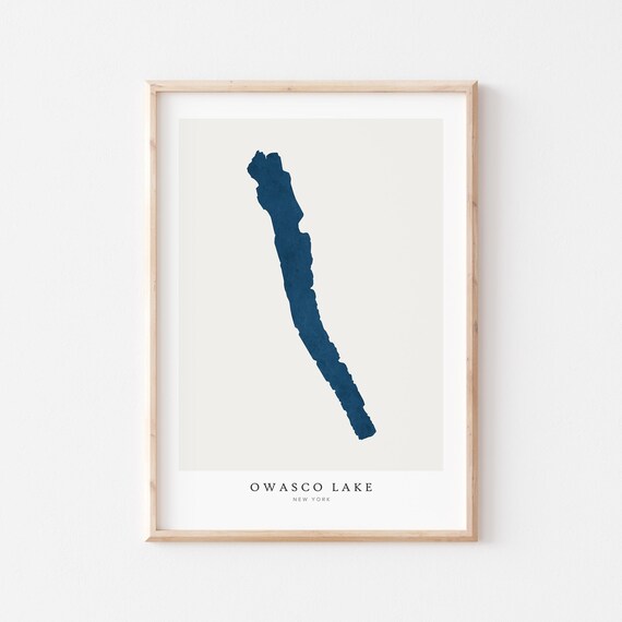 Owasco Lake Print Poster Art Wall Map New York