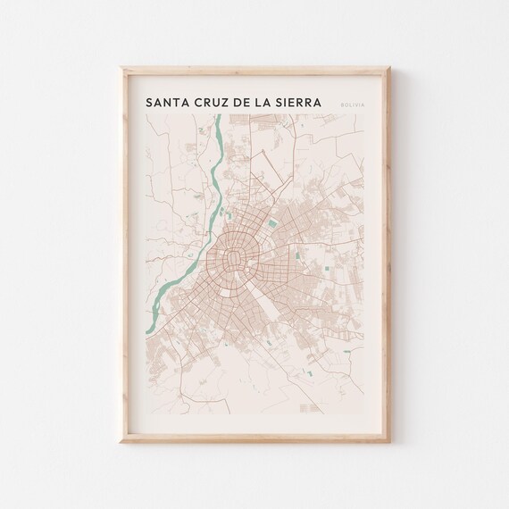 Santa Cruz de la Sierra Bolivia City Map Poster Minimalist Travel Art