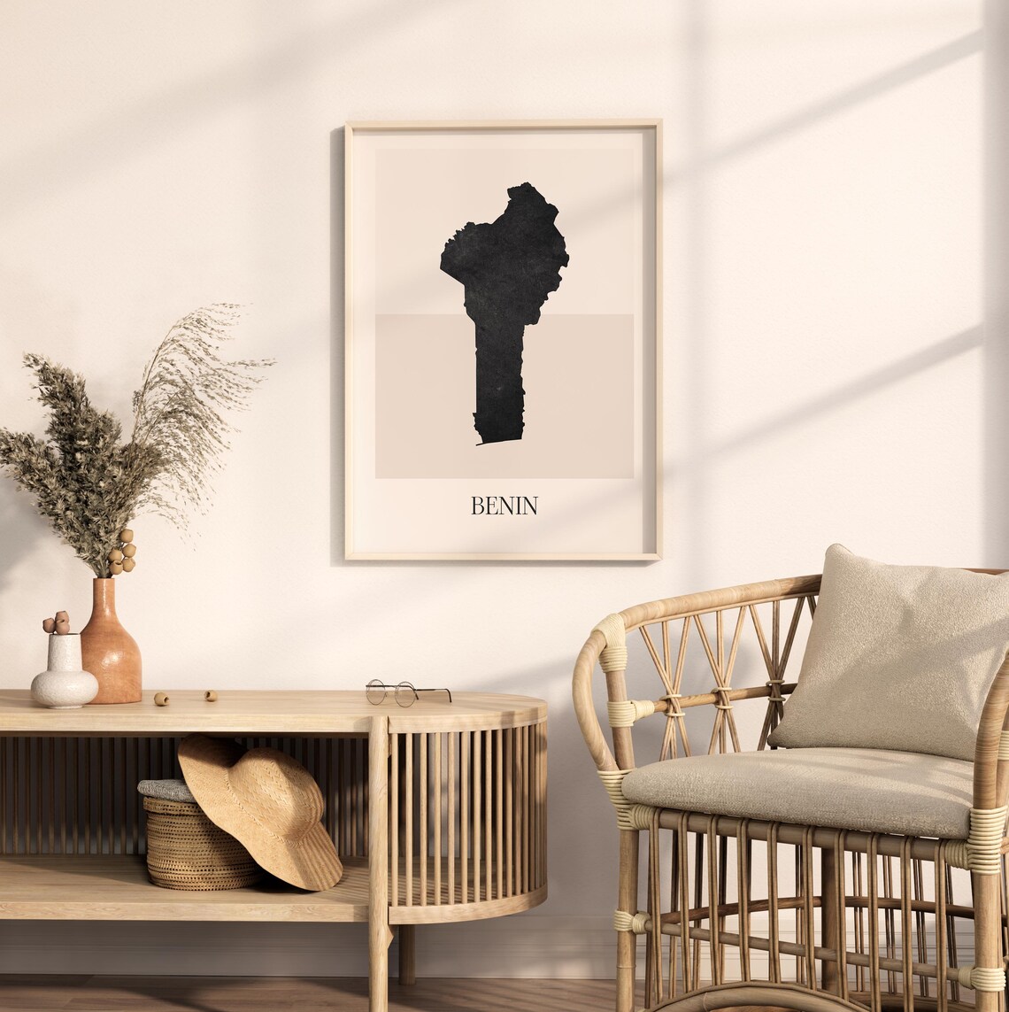 Benin Map Minimalist Boho Art Print - Image 2