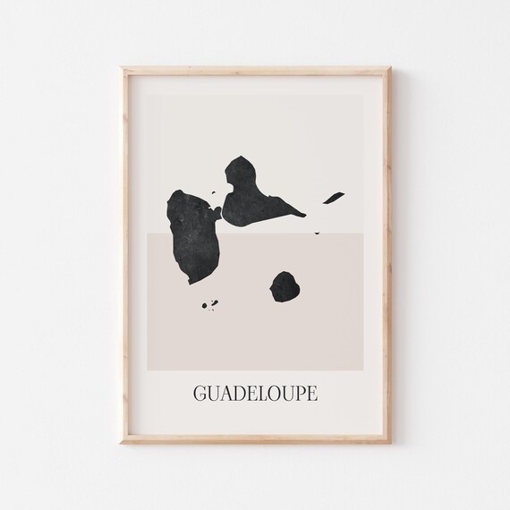 Guadeloupe Map Poster Print Minimalist Boho Wall Art Decor For Home Or Gift
