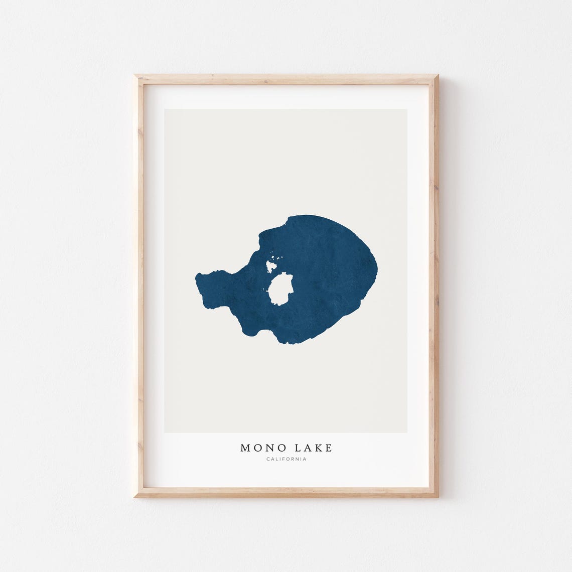 Mono Lake California Navy Lake Silhouette Minimalist Map Poster