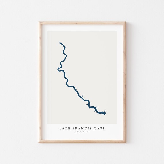 Lake Francis Case Print Poster Art Map House Gift South Dakota