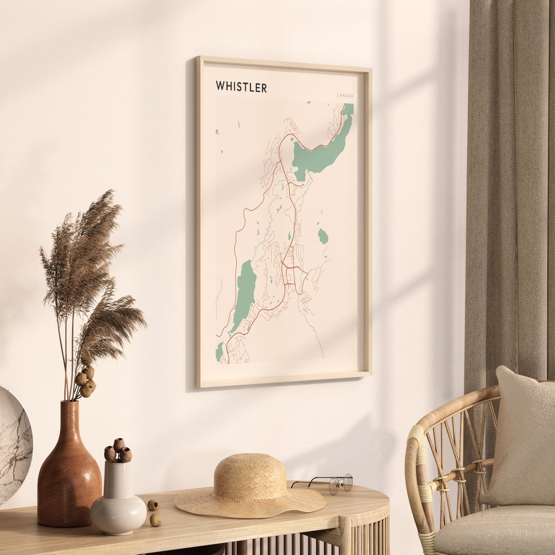 Whistler Canada Minimalist Mountain Street Map Travel Poster - Image 3