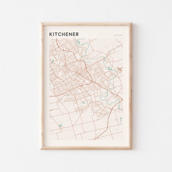 Kitchener Map Poster, Ontario Canada Travel Poster