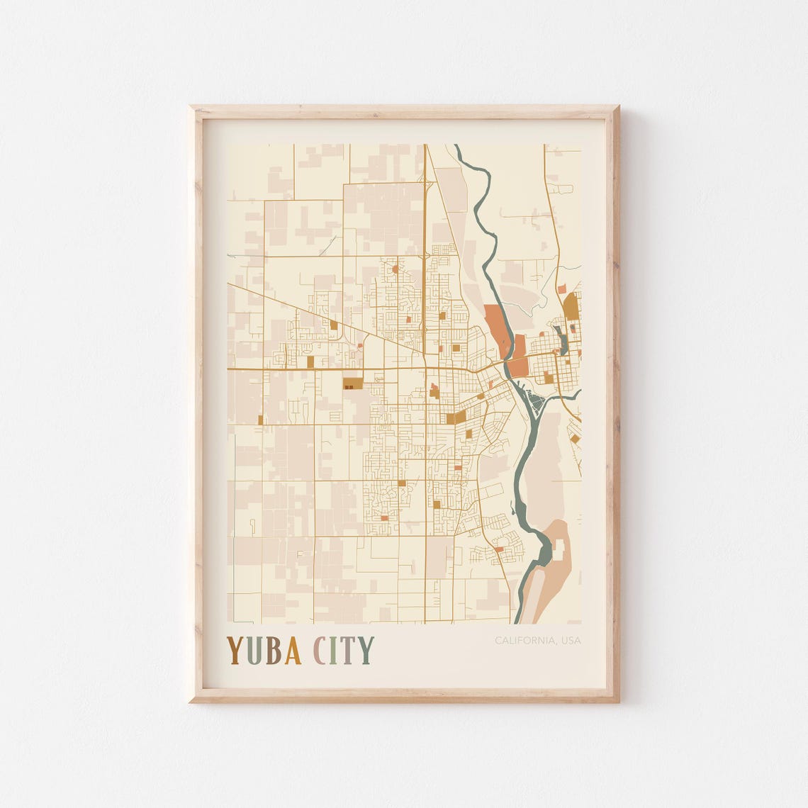 Yuba City Map Poster Yuba City Print Yuba City Poster Yuba City Wall Art California Travel Gift Boho Wall Art Christmas Gift
