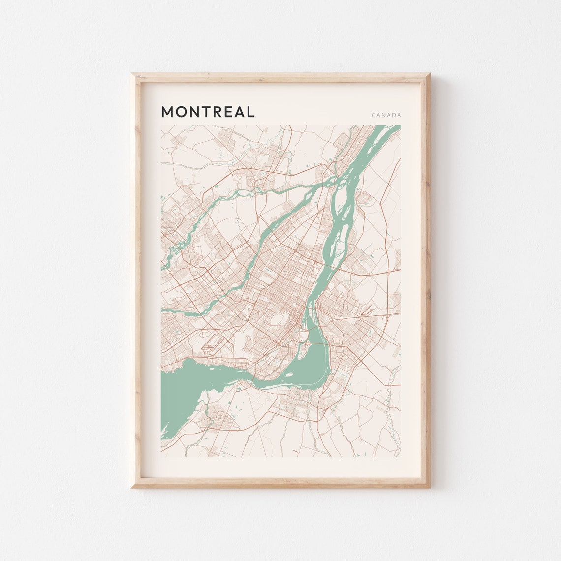 Montreal Canada Minimalist Street Map City Art Poster Home Decor