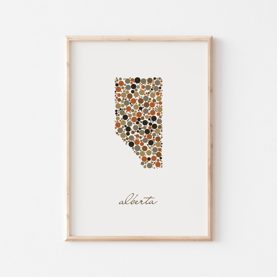 Alberta Canada Colorful Dot Art Province Map Script Decor Poster - Image 2