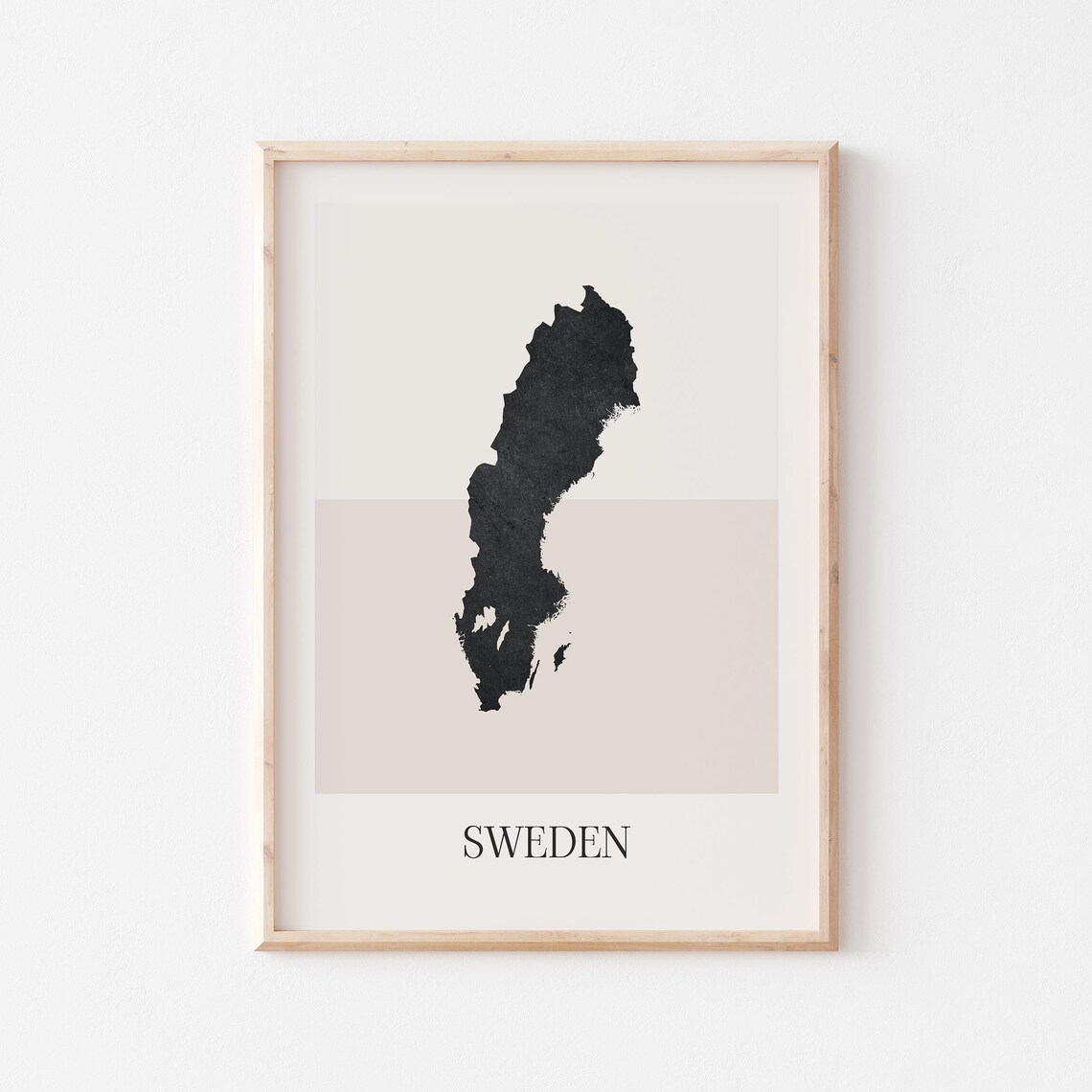 Sweden Map Minimalist Boho Travel Poster