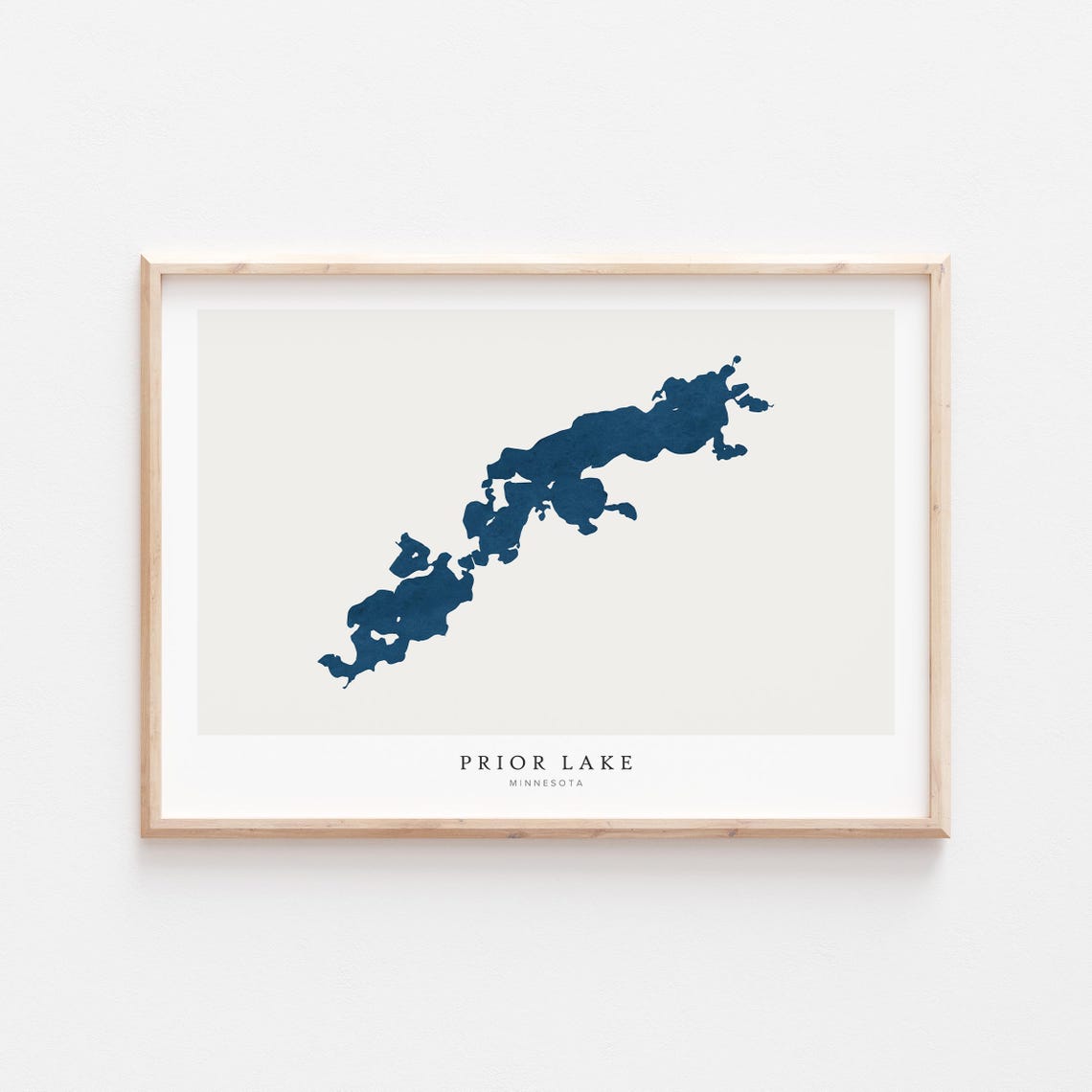 Prior Lake Minnesota Minimalist Lake Silhouette Map Art Poster