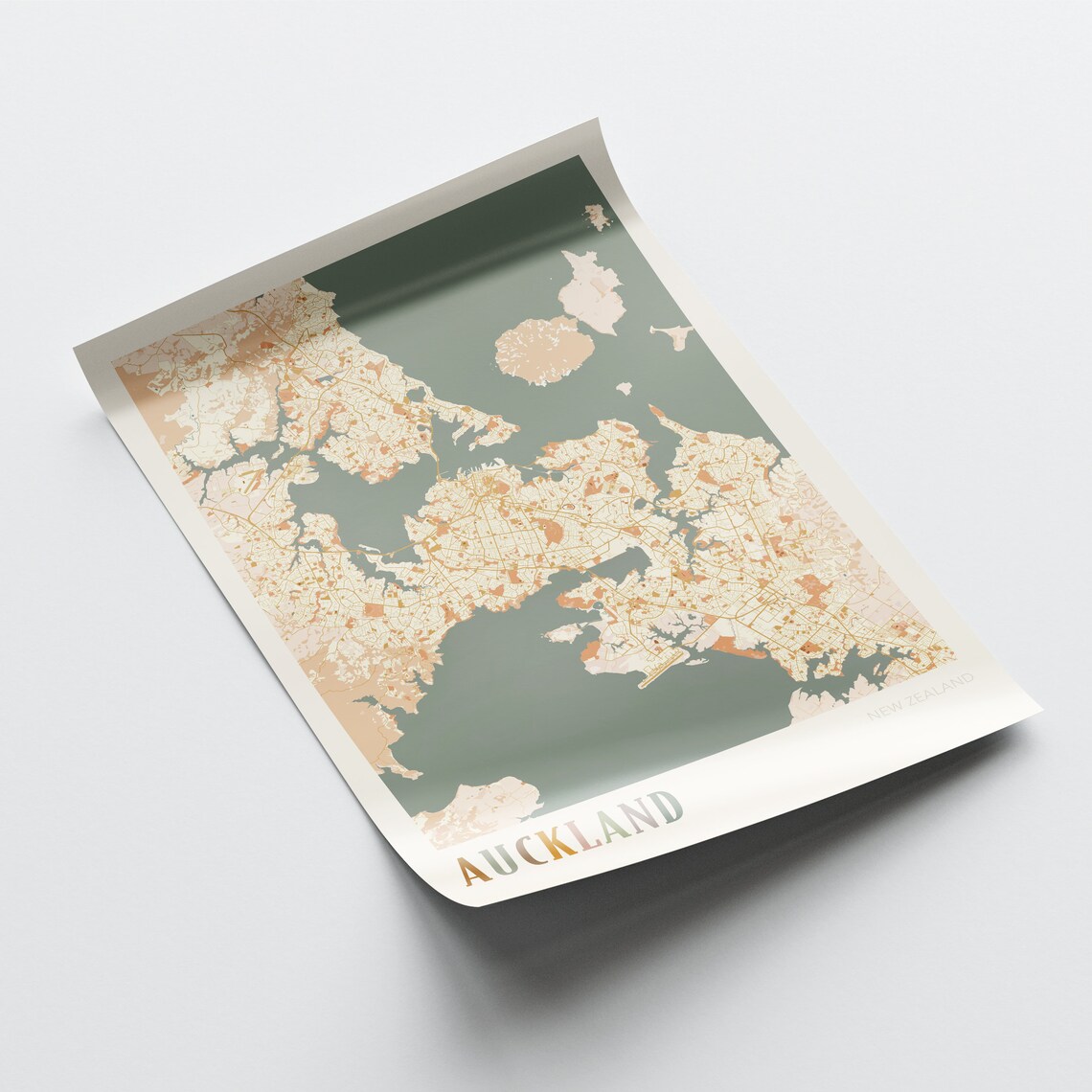 Auckland Map Poster Auckland Wall Art Auckland Poster Auckland Print Auckland New Zealand Auckland Map Print Boho Wall Art - Image 2
