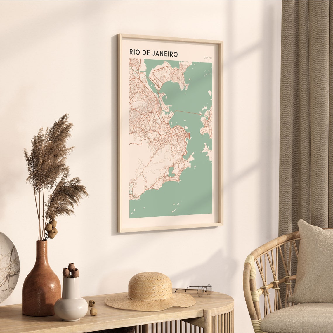 Rio de Janeiro Brazil Minimalist City Street Map Travel Poster - Image 3
