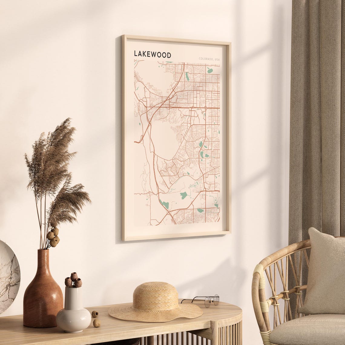 Lakewood Map Poster Lakewood Print Lakewood Poster Lakewood Wall Art Colorado Travel Gift Farmhouse Wall Decor - Image 3