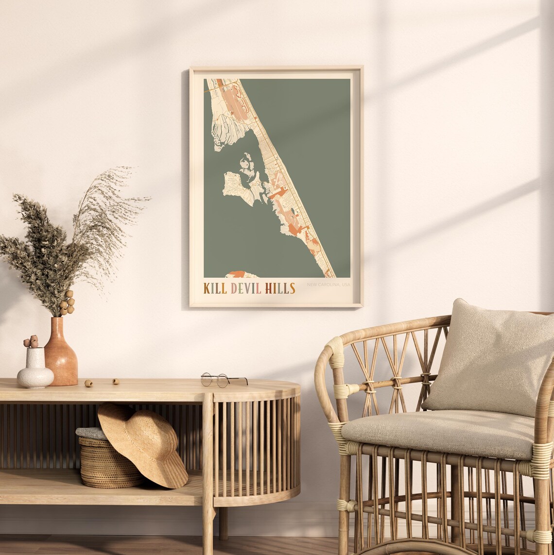 Kill Devil Hills Map Poster, Boho North Carolina Art Print - Image 2