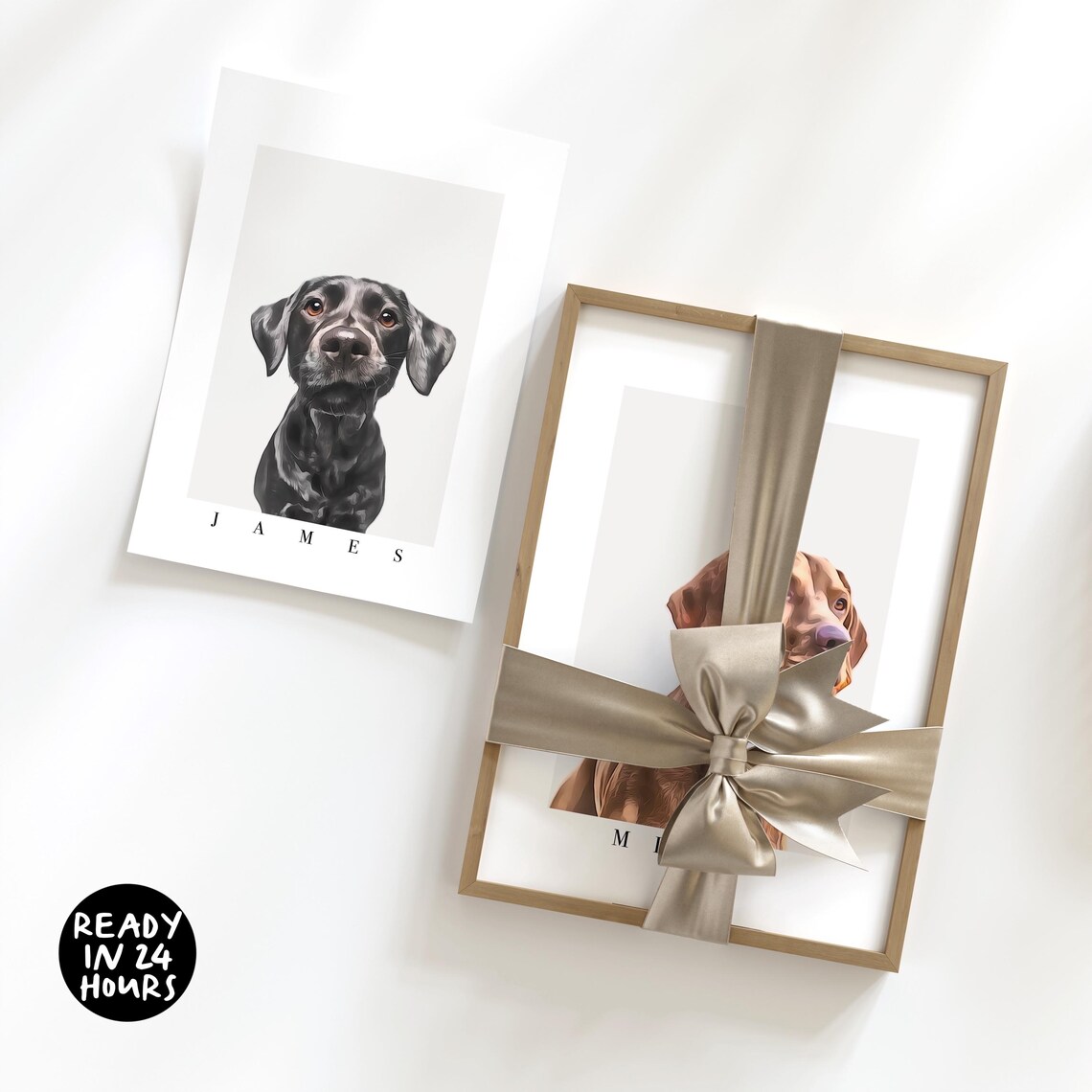 Custom Reddish Brown Dog Portrait Named Micky Minimalist Poster - Image 2