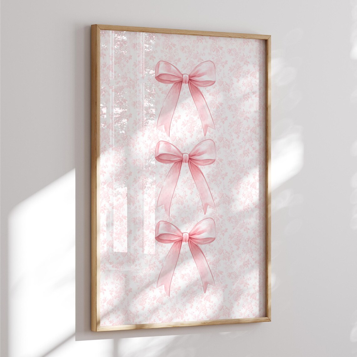 Pink Bow Coquette Aesthetic Nursery Wall Art - Image 3