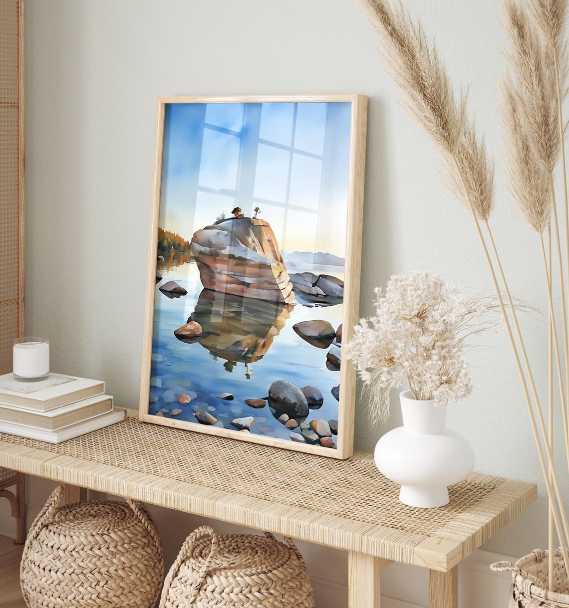 Lake Tahoe Watercolor Art Lake Tahoe Wall Art Lake Tahoe Painting Lake Tahoe Artwork Travel Poster Print Lake Tahoe Art Print - Image 2