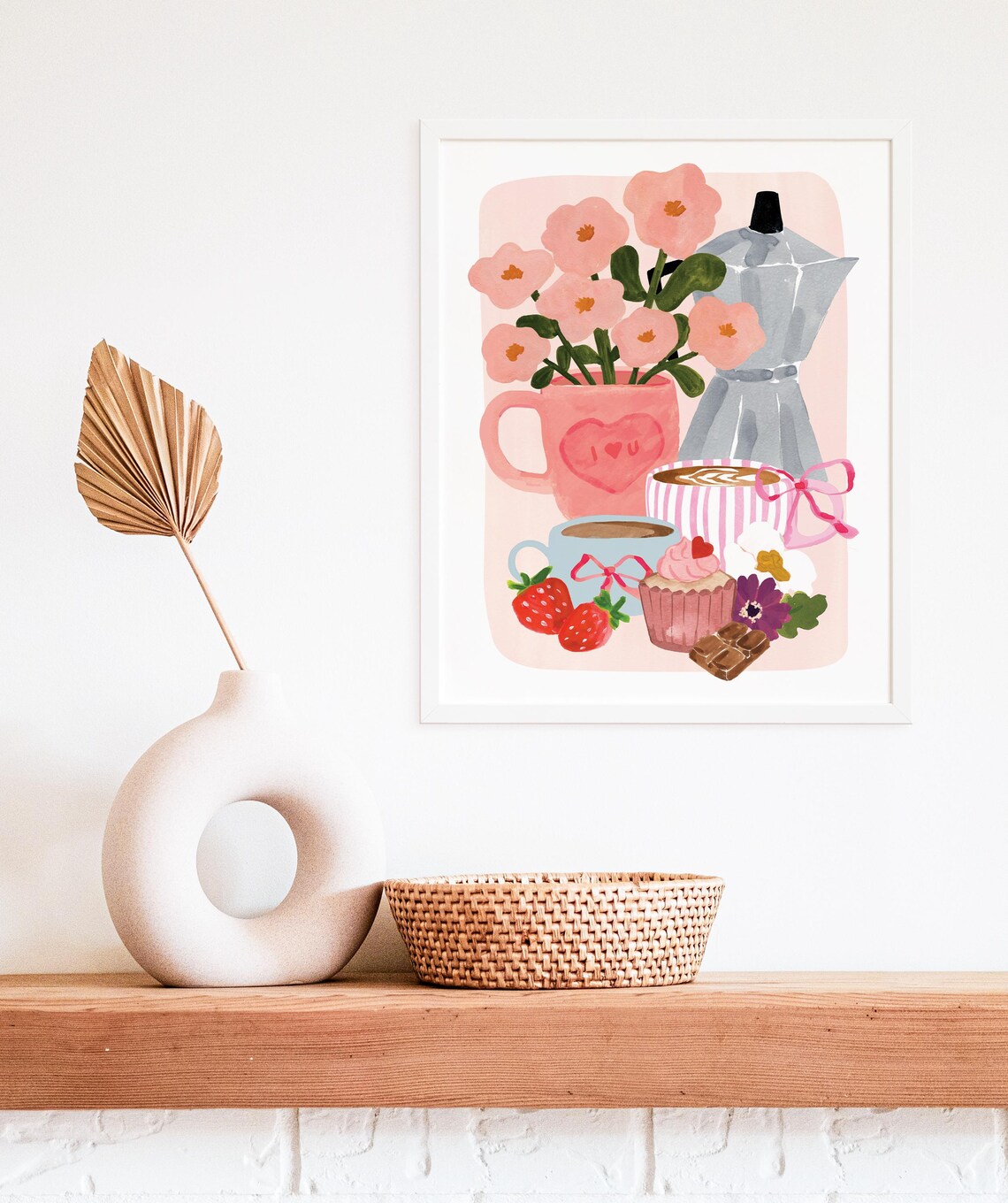 Valentine's Day Still Life With Coffee, Art Print - Image 2