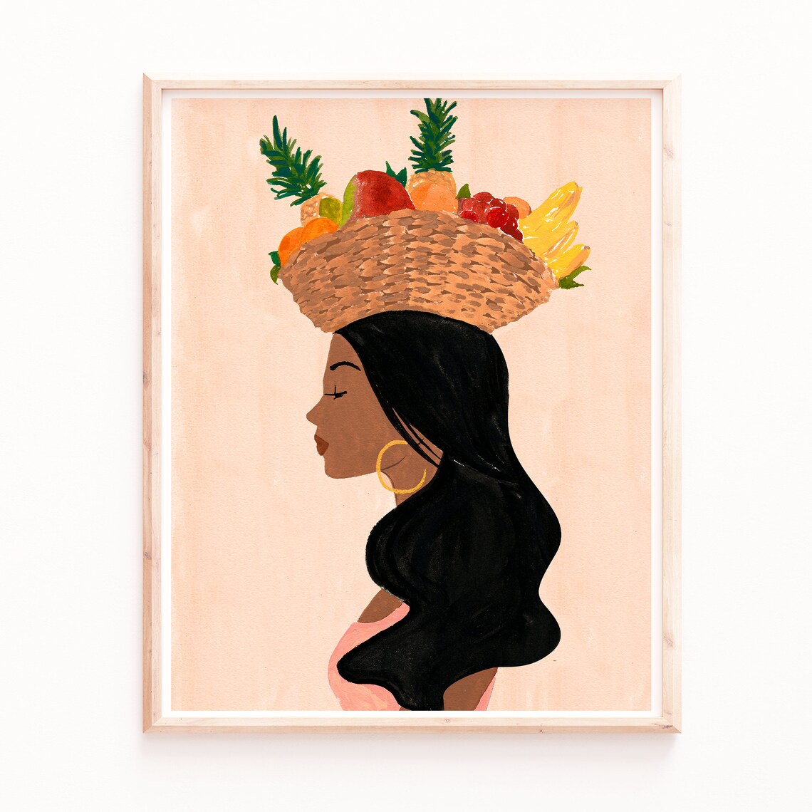 Valentinas Fruit Basket Art Print, Tropical Portrait - Image 4